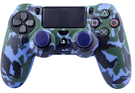 FR- TEC - Protector Silicona + Grips Camo Navy, para mando Dualshock de PlayStation 4