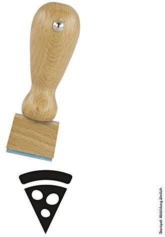 Generic Holzstempel Pizza Pasta für Bonuskarten/Treuekarten/Pass Pässe, Quadratisch, 10 x 10 mm, Made in Germany