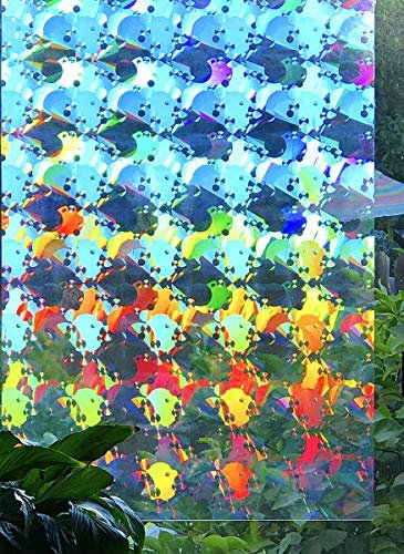 Rainbow Symphony – Rainbow Suncatcher Window Film, Diffraction Window Film, Stained Glass Window Cling, Holographic Prismatic Film, Ambrosia Pattern, 24 X 36, Made in USA