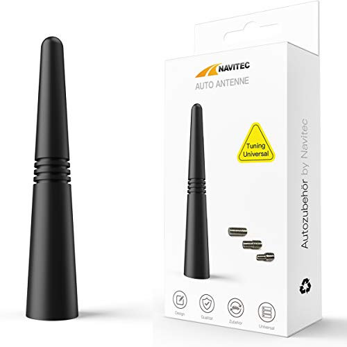 Navitec24 Autoantenne Universal Auto Antenne DAB FM KFZ Kurzstab Dachantenne Ersatz Auto Antenne mit M4.0 M5.0 M6.0 Schrauben Kompatibel mit alle Autos (10cm)