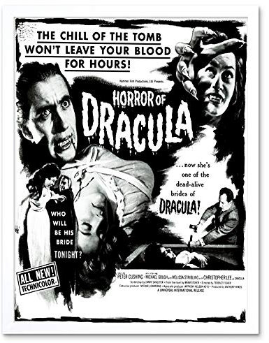 Wee Blue Coo Movie Film Horror Dracula Cushing Vampire USA Art Print Framed Poster Wall Decor Kunstdruck Poster Wand-Dekor-12X16 Zoll