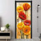 FLFK 3D Blumen-Ölgemälde Türtapete selbstklebend TürPoster Fototapete Türfolie Poster Tapete 30.3Zoll x78.7 Zoll