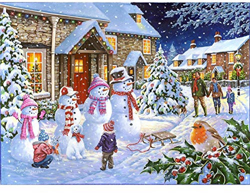 5D Diamond Painting Diamant Malerei Painting Bilder, Wowdecor Weihnachten Baum Schneemann Winter Schnee Landschaft Full Set Groß DIY Diamant Gemälde Malen Nach Zahlen