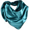 YOFASEN Hijab Kopftuch für Damen - 1 Stück Einfarbig Satin Muslimische Islamische Kopfbedeckung Frauen Gesichtsschleier Schal Turban 90x90 cm, Blau Grün