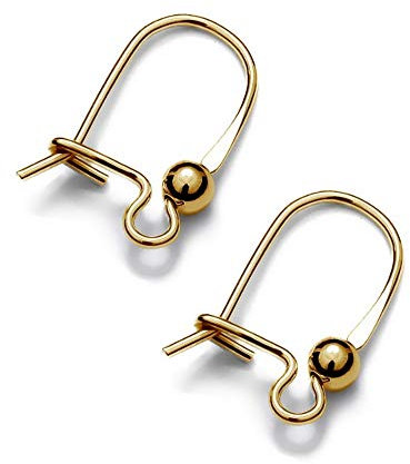 My-Bead Damen Ohrhänger Clips 18mm gold 925 Sterling Silber 24K doppelt vergoldet nickelfrei Juweliers- Qualität DIY