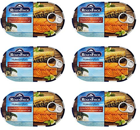 6er Pack Rügen Fisch Makrelenfilets in Öl (6 x 200 g)