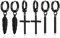AllerPierce 3 Paare Edelstahl Ohrringe mit Kreuz, Feder, Quader Anhänger Hoop Creolen Set für Herren Damen 18G Baumeln Hängend Ohrpiercing Ohrhänger (Schwarz)