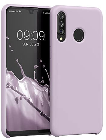 kwmobile Cover per Huawei P30 Lite Custodia - Back Case per Smartphone in Silicone TPU - Protezione Gommata - nuvola viola