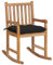 vidaXL Teak Massiv Schaukelstuhl mit Schwarzem Kissen Schaukelsessel Gartenmöbel Sessel Stuhl Relaxstuhl Gartenstuhl Schwingsessel Holzstuhl
