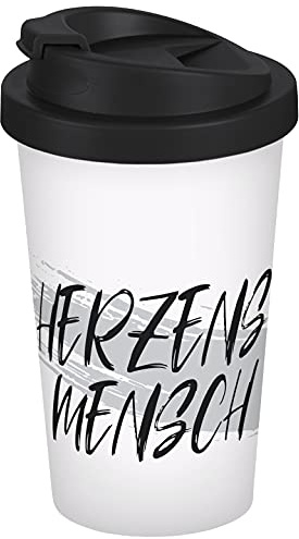 Coffee to go Becher Herzensmensch Brush 400ml