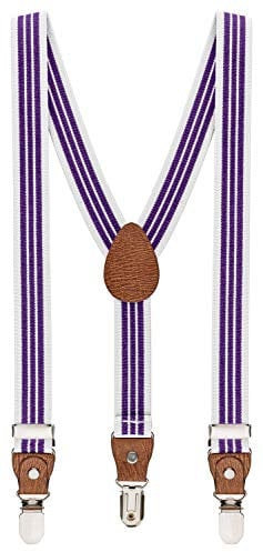 BomGuard Kinder Hosenträger 2–7 Jahre – Weiß-Lila Gestreift