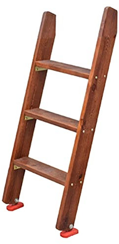 Escalera Cama Litera Escalera de Litera de 3 Escalones / 4 Escalones / 5 Escalones para Personas de Trabajo Pesado, Escaleras de Madera para Cama Alta con Soporte de Ganchos y Pies Antideslizantes