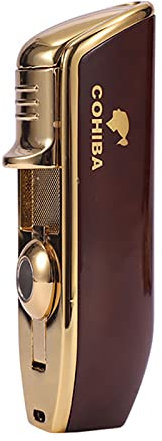 Feuerzeuge Jetflamme Grill Gasanzünder Winddicht Feuerzeug Mini Stabfeuerzeug Gas Nachfüllbar Outdoor,Wood Grain