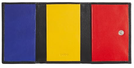 DUDU Herren-Portemonnaie aus Leder, Damen-Portemonnaie, kompaktes Design mit Münzfach, Banknoten- und Kartenfach Schwarz