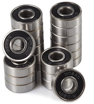SPEEDWOX Skateboard-Kugellager, 608 RS, doppelte Gummidichtung, Miniaturlager, Karbonstahl, Rillenlager für Skateboard, Longboard, Rollschuh, Fidget Spinner, Schwarz, 20 Stück