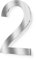 Numeri civici di Graviers Design - struttura fine in acciaio inox argento - altezza 20 cm - ottica fluttuante numero 2