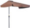 Outsunny Ombrellone Semicircolare 2.3x1.3 m da Terrazza e Giardino per Parete con Manovella, Caffè