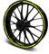16-teiliges Set Felgenrandaufkleber Sticker für Motorrad Auto Felgen Stripes Design Komplett Set Felgenaufkleber für 15 16 17 18 19 Zoll MR018 (Neon Gelb, Matt)