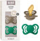BIBS Couture Schnuller 2er-Pack, BPA-frei, Kiefergerechte Form. Naturkautschuk/Latex, Hergestellt in Dänemark. Str. 2, Dark Oak/Evergreen