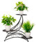 Cre Cra scaffale Porta Piante Bianco,Supporto per Piante in Metallo,Porta Fiori,portafiori Balcone,Porta Fiori in Ferro battuto da Esterno,Supporto per Fiori,fioriera,scaffal Porta piant Nero