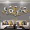 fikujap Wanddeko Metall,3D Wandschmuck Wanddeko Wandverzierung Dekoration Ginkgo Wandbild aus Metall Blätter Dekor für Wohnzimmer Hotel Hintergrund Wandverzierungen,127 * 44cm