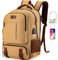 Tzowla Mochila de lona para laptop, bolsa para hombres y mujeres, mochila de trabajo de viaje para laptop de 17.3 pulgadas, bolsa de libros con puerto de carga USB