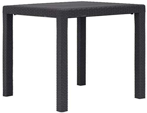puraday Plastiktisch Gartentisch Kunststoff Balkontisch Beistelltisch Outdoor Esstisch Quadratisch Gartentisch Wetterfest Gartenmöbel Balkonmöbel Braun 79x79x72 cm Kunststoff Rattan-Optik