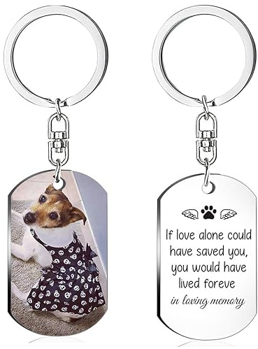 Eletizy Personalisieren Sie den Edelstahl-Schlüsselanhänger mit Fototext. Ein- und doppelseitiger Individualisierungsanhänger mit Hundemarke und Foto-Schlüsselanhänger