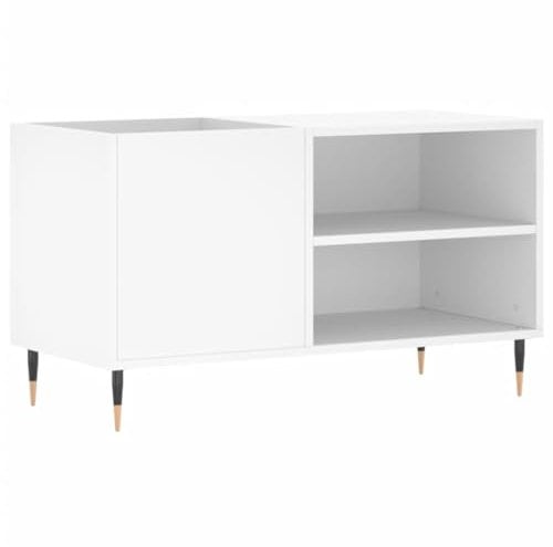 vidaXL Mobile Porta Dischi Bianco 85x38x48 cm in Legno Multistrato, mobile portadischi in vinile, mobile porta dischi, porta dischi