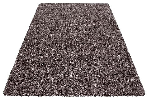 Teppich Läufer Wohnzimmer Taupe 60x110 Unicolor - Einfarbig aus Polypropylen Stilvoll Günstig