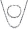 Uwiyo Königskette, Silber Edelstahl Halskette Armband für Herren, 4/5/6/7/8mm breit Königskette Halskette Armband Hip Hop Punk Schmuck für Herren, 51/56/61/66cm Länge (Silber-4mm, 66)