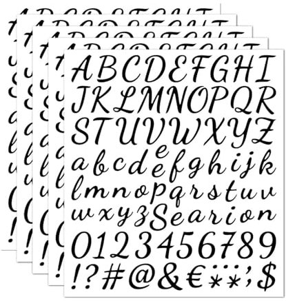 Yesallwas Self Adhesive Vinyl Letter Number Stickers, 5 Sheets Sticky Letters and Numbers Black Stick on Mailbox Alphabet Sticker Letter Decals for Door, Kitchen, Address Number, Scrapbook, Notebook