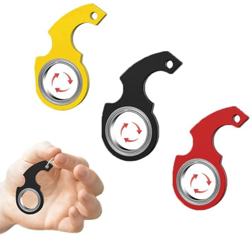RHQFDM 3 Stück Schlüsselanhänger Spinner Key Flipping Toy Schlüsselanhänger Fidgets Ring Spielzeug Neuartiges Schlüsselanhänger Spielzeug Fidget Spinner Schlüsselanhänger Spielzeug