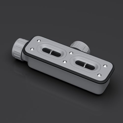 doporro Desagüe de ducha con sifón para plato de ducha, desagüe para plato de ducha, aprox. 45 mm, rectangular en gris AL07, alto rendimiento de drenaje