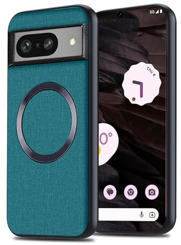 Yhsvie Magnetische Handyhülle für Google Pixel 8 Hülle 6.3” kompatibel mit MagSafe, Dünn Anti-Fingerabdruck Schutzhülle Stoßfeste Case Cover für Pixel 8 5G mit TPU Bumper für Autohalterung Blau