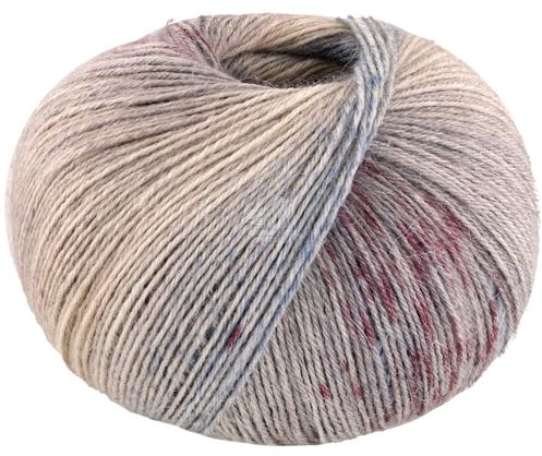 LANA GROSSA Meilenweit 100 Alpaca | Kuschelweiches Alpaka-Sockengarn, im Wollprogramm bis 30°C | Handstrickgarn aus 70% Alpaka & 30% Polyamid | 100g Wolle zum Stricken & Häkeln | 420m Garn FB2205