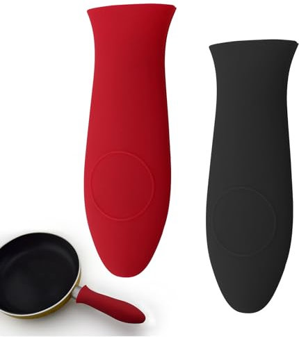 Silicone Hot Handle Holder, Pan Sleeves Heat Protector for Cast Iron Skillets - 2 Pack