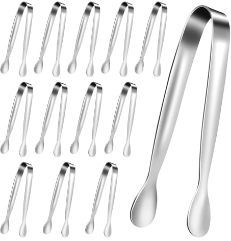 Zuckerzange,12 Stück Zuckerzange Klein,Eiswürfelzange,Salatzange,Servierzange Klein,Süßigkeiten Greifer,Eiszange Für Eiswürfel,Servierzange Edelstahl,Salatzange,Zange Küche,Eiswürfelpinzette