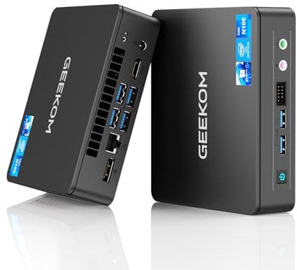 GEEKOM Mini PC, GEEKOM Air12 Lite Mini Computer, NUC 12 Essential, CPU Intel N150 de 12e génération, Vitesse de 3,4 GHz, 4 cœurs, Carte Graphique Intel UHD, 8Go de RAM, 256Go de SSD, W 11 Pro
