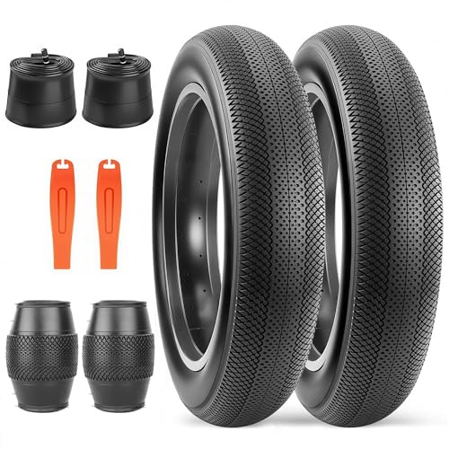 ZUKKA 2er Pack 26 Zoll E-Bike Reifen Heavy Duty Faltbar Fett Fahrradreifen 26x4.0 Fat Fahrrad Mantel und 2er-Pack 26 Zoll Schlauch 26x4.0 für Elektrischer Reifen Kompatibel Wide Mountain Snow Bicycle