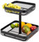 eluno 2-stöckige eckige Obstetagere/Brotkorb, Etagere, Obstschale, Obstkorb aus Metall, viel Platz für die übersichtliche Lagerung von Obst, Gemüse, Brot und Snacks in Küche und Wohnzimmer (Schwarz)