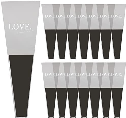 minkissy 50stücke Transparente Blumenverpackung Für Einzelrosen Für Valentinstag Hochzeit Muttertag Und Andere Anlässe Mit Einzigartigem Love-design