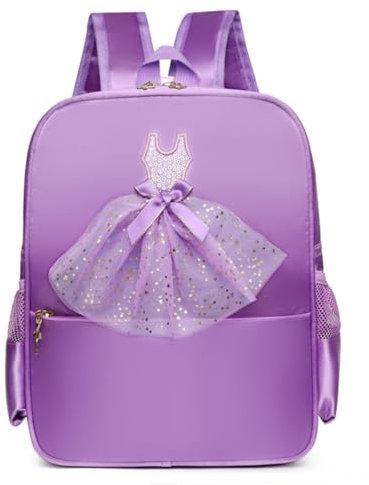 Borsa da danza carina per ragazze, borsa sportiva, borsa a tracolla, borsone da ballerina, per ragazze ballerine, Gonna Viola