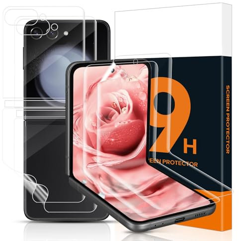 Carantee 2 Pièces Doux TPU Verre Trempé pour Samsung Galaxy Z Flip 5 5G, Anti-bulle Ultra Claire Galaxy Z Flip 5 Doux protection écran, Sensible au Toucher souple vitre protection pour Z Flip 5 5G