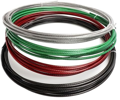 Cavo metallico rivestito in plastica PVC di colore VERDE/ROSSO/Nero/Trasparente, diametro 1 mm-6 mm dopo il rivestimento(Red Coating,50M1.5MM)