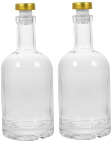 Alipis 2pièces Bouteille De Vin Verre Transparent Lot Pour Whisky Et Vodka Avec Ouverture Élargie Et Fond Vissé