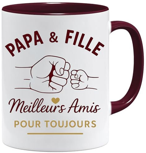 JungleMug – Cadeau fête des pères papa | Tasse Papa & Fille Meilleurs Amis Pour Toujours | Mug original pour homme | Idée cadeau anniversaire père