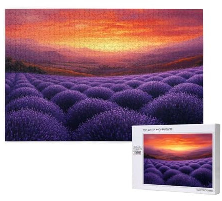 Puzzle 5000 Teile Lavendel Puzzles für Erwachsene Sonnenuntergang HD Puzzel Anspruchsvolles Lustig Kreatives Unterhaltungsspiel,DIY Holzpuzzle für Erwachsene Als Feiertage Geschenk fur Frauen M-786