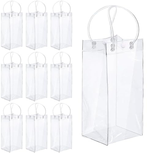 10 pezzi Champagne in PVC trasparente (con bottoni)