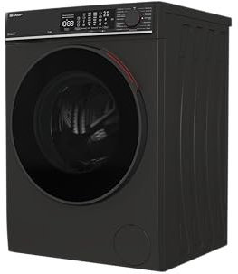 Sharp ES-WNFL814CMDA-DE Waschmaschine 8 kg, Energieeffizienzklasse A, 1400 U/min, WiFi, Advanced Inverter Motor, AquaStop, LED-Display, Matt Schwarz